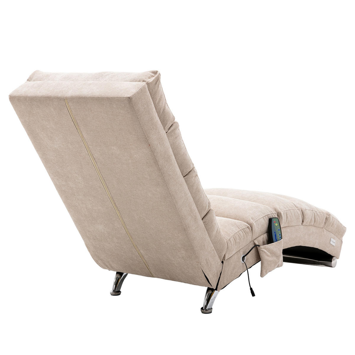 RELAXLIEGE Liegesessel,Relaxsessel,Leinenstoff,Beige - Beige, Textil (55/84/148cm) - LVHOM