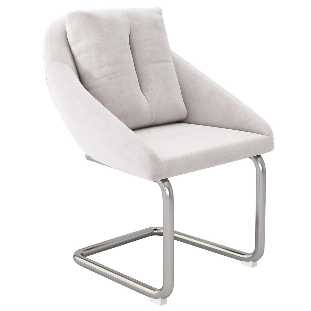 STUHL ergonomisch 6er-Set Samt Beige - Beige, Metall (54/82/65.1cm) - Meubliv