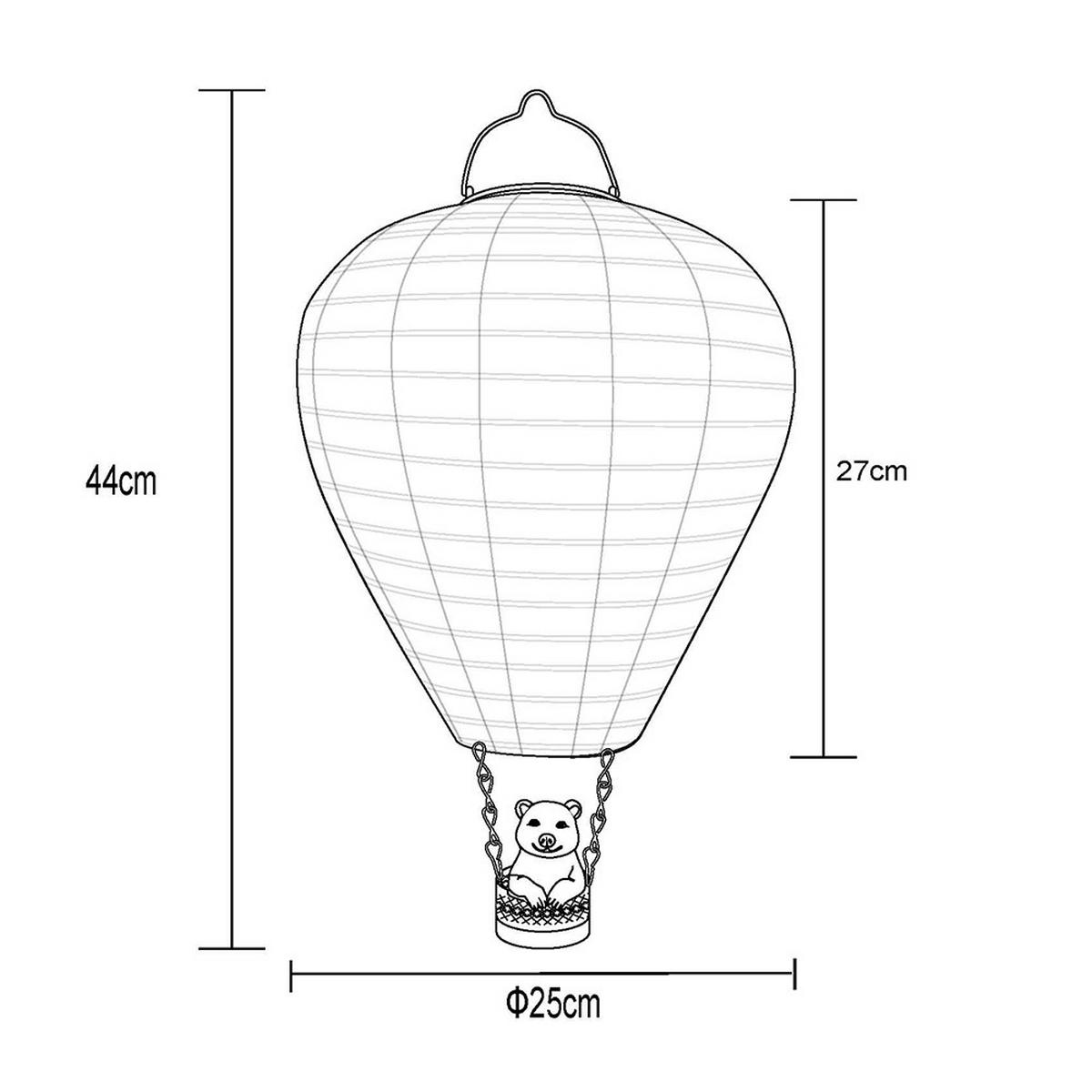 SOLARLEUCHTE LED, Metall, bunt, Heißluftballon, 2er Set - Multicolor, Metall (27/27/44cm) - Globo Lighting