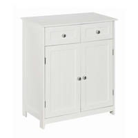 BADSCHRANK MDF Weiß 2 Türen 2 Schubladen 60x30x75 cm - Weiß, Holzwerkstoff (60/75/30cm) - Begryf