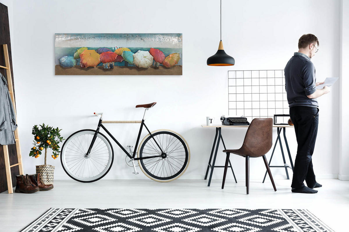 METALLBILD Bunt 144/44 cm - Multicolor, Metall (6/44cm) - KUNSTLOFT