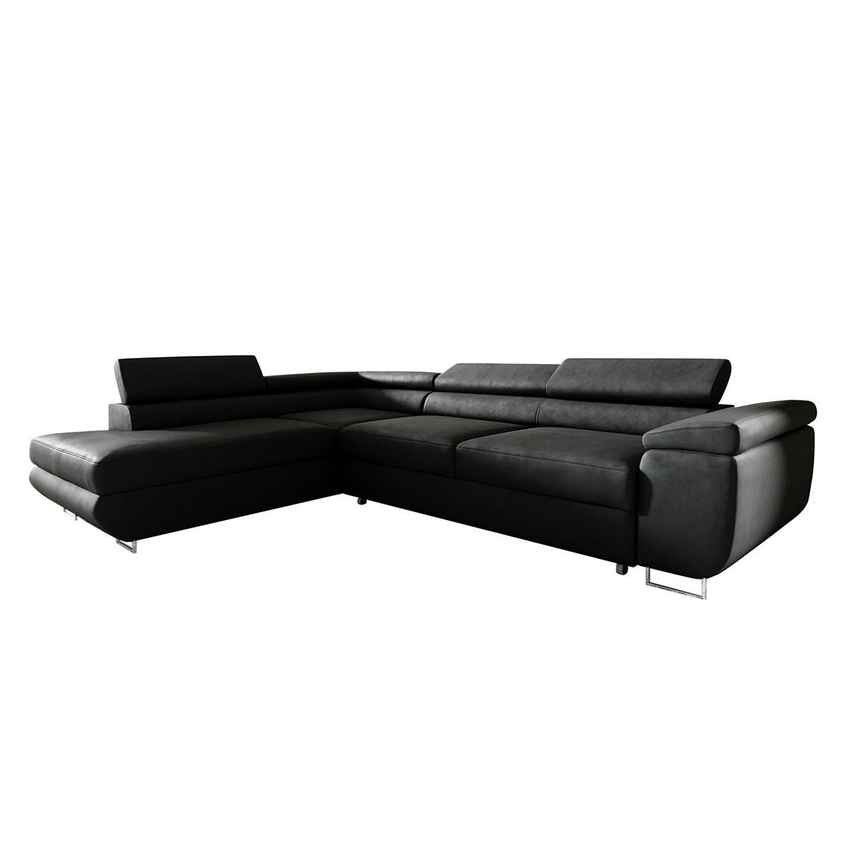 ECKSOFA Lyam 4 Sitzplätze Schwarz - Schwarz, Holzwerkstoff (271/201cm) - Petits-meubles