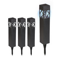 SOLARLAMPEN-SET - Schwarz, Kunststoff (6/6/41cm) - Relaxdays