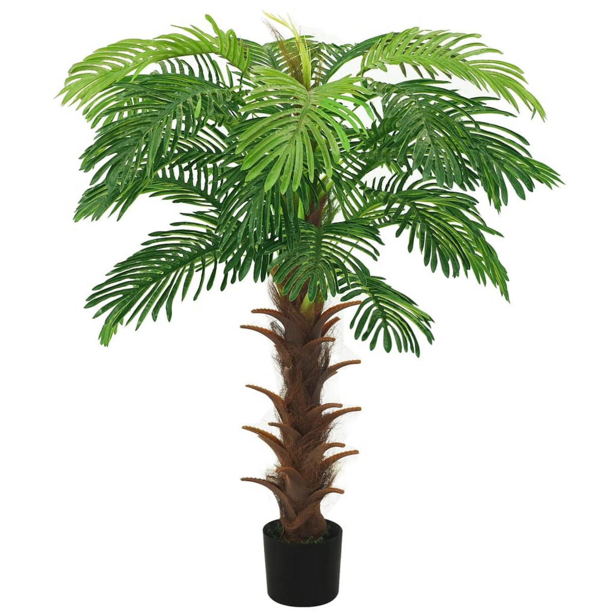 KÜNSTLICHE Palme Cycas Mit Topf 140 Cm Grün - Schwarz/Braun, Holz/Kunststoff (140cm) - vidaXL