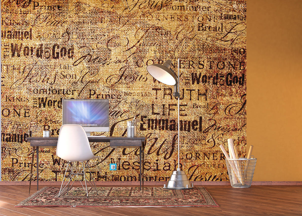 FOTOTAPETE Texte 375 x 270 cm - Beige, Papier (375/270cm) - Sanders & Sanders
