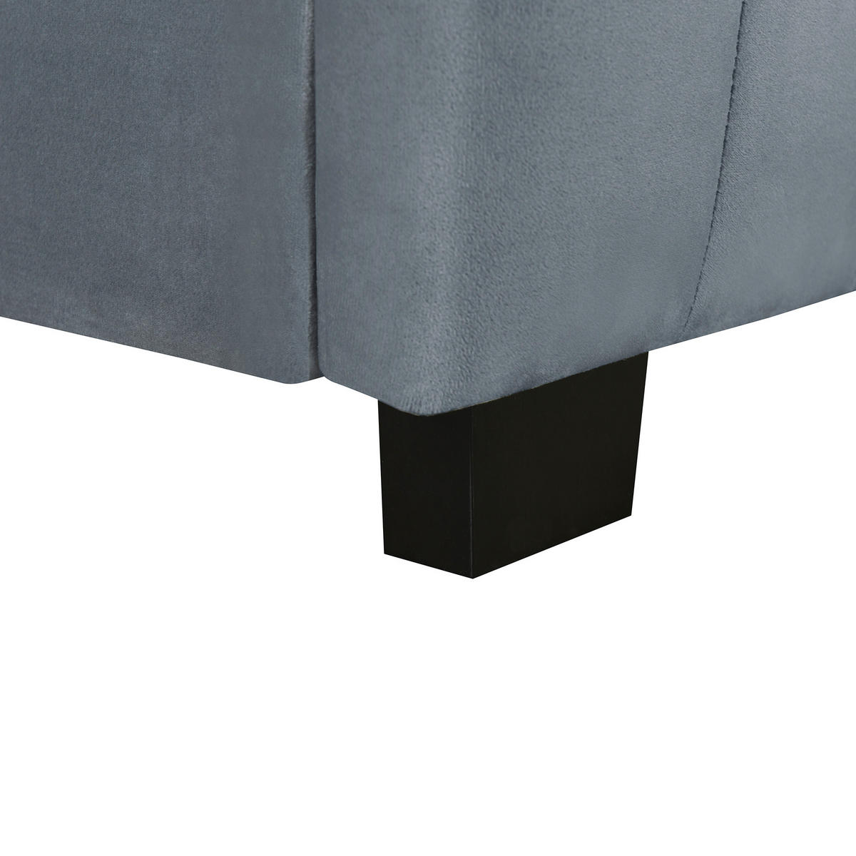 POLSTERBETT aus Samtstoff 90 x 190 cm in Grau mit Ausziehbett - Grau, Textil (90/190cm) - Modfu