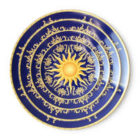 TELLERSET Royal Blue Sun Bone China Blau Gold 4tlg Ø30 Ø27 Ø20 Ø16 cm - Gelb/Goldfarben, Keramik (30/2/2cm) - Quality Elegance