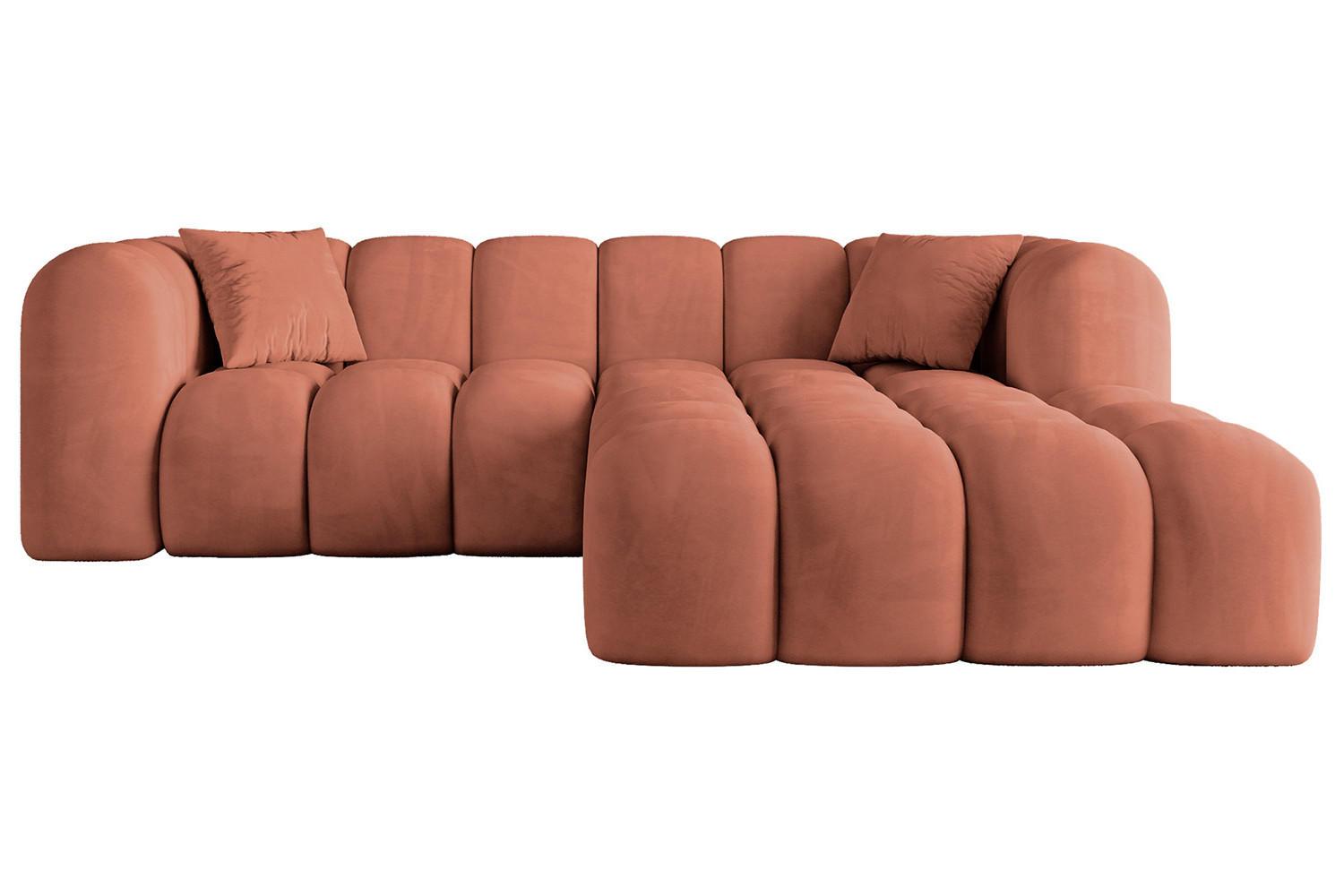 ECKSOFA Ottomane Rechts OLEA-L1 - 231x173x74 cm Koralle - Koralle/Schwarz, Holzwerkstoff/Kunststoff (231/173cm) - ALTDECOR