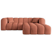 ECKSOFA Ottomane Rechts OLEA-L1 - 231x173x74 cm Koralle - Koralle/Schwarz, Holzwerkstoff/Kunststoff (231/173cm) - ALTDECOR