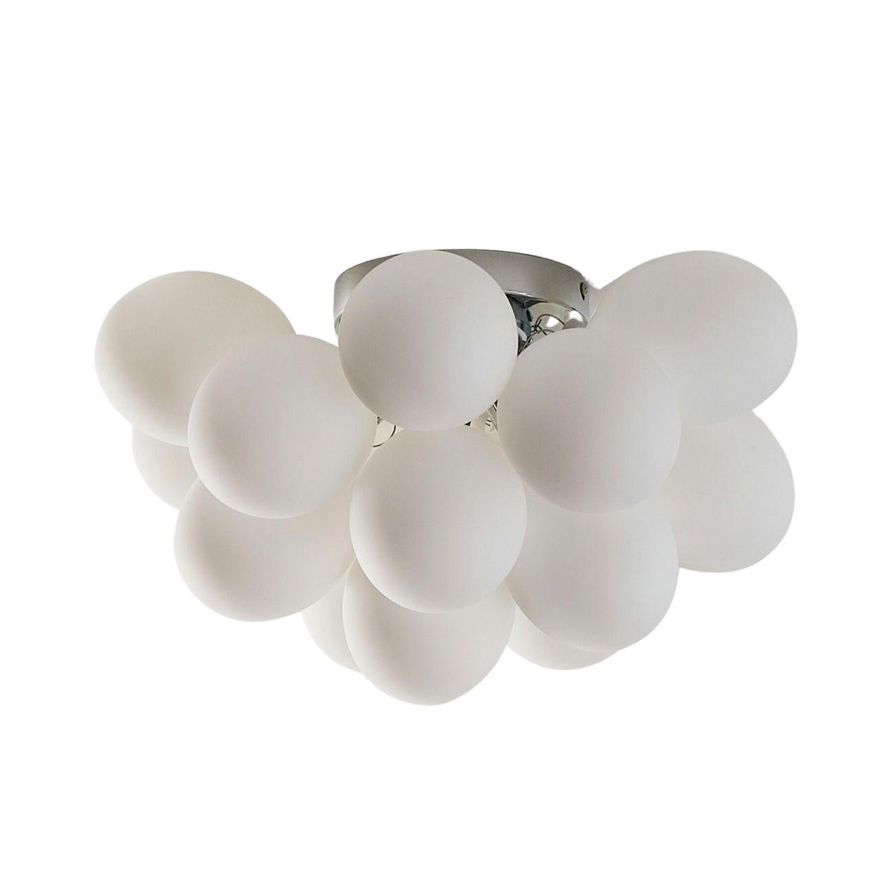 DECKENLEUCHTE Bartali, Weiß/Silber, 32cm - Silberfarben, Glas (32/40/32cm) - KOSILUM