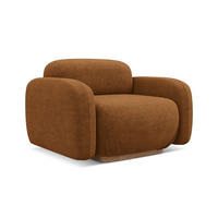SESSEL Bouclé Stoff Orange - Pink/Terra cotta, Holz/Textil (110/73/95cm) - Makamii