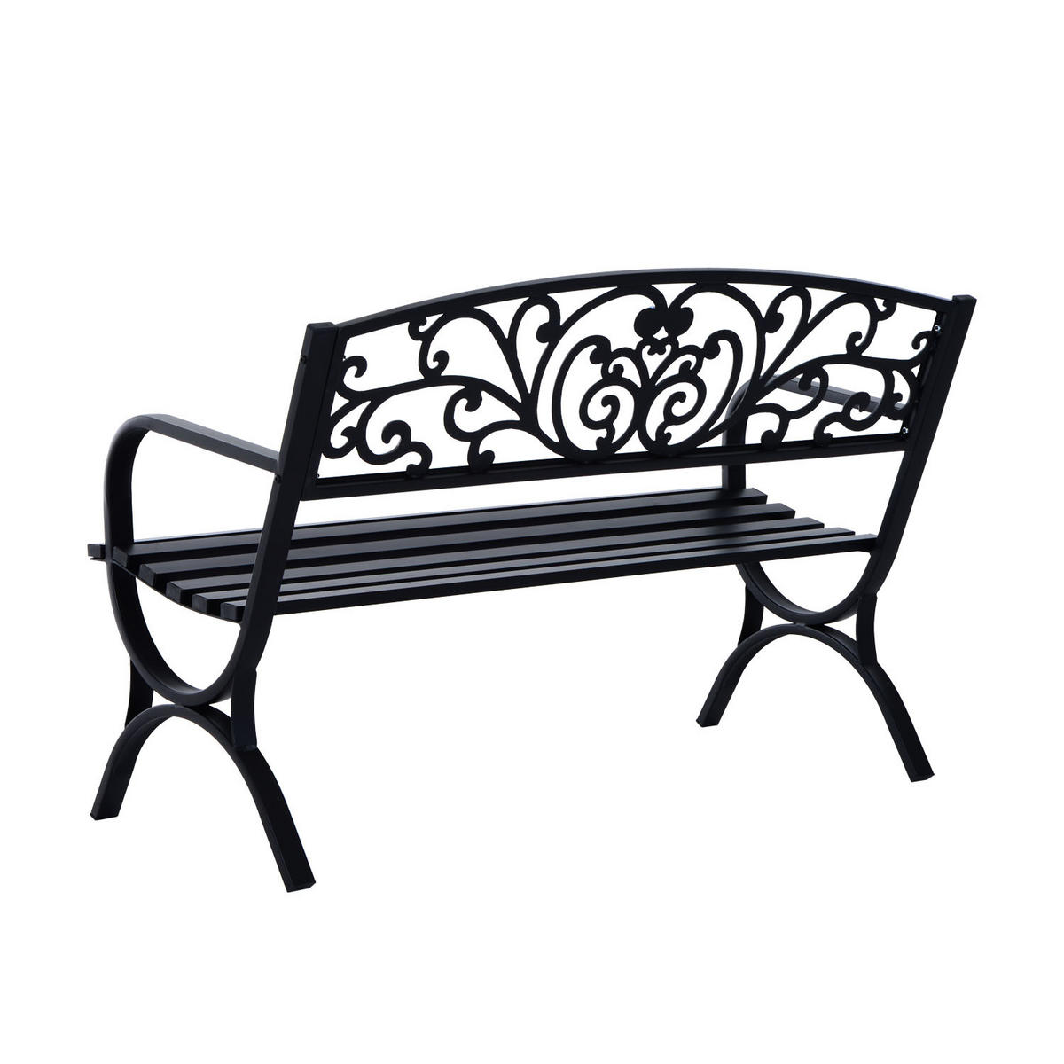 GARTENBANK DE-17748 Schwarz - Schwarz, Metall (127/85/60cm) - ComfortXL
