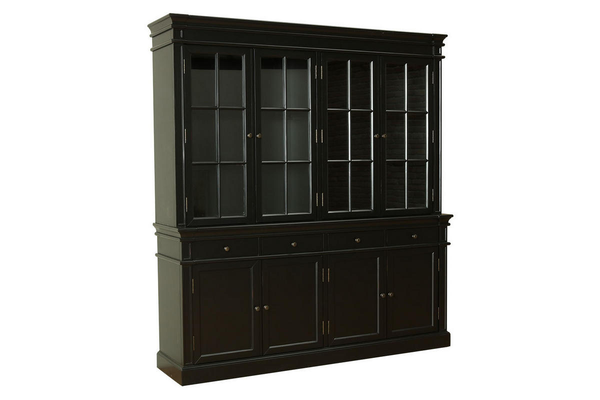 BUFFET schwarz - Schwarz, Holzwerkstoff (186/200/45cm) - ebuy24