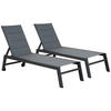SONNENLIEGEN Barbados Grau und Anthrazitgrau 2er-Set - Anthrazit, Metall (61/95/198cm) - Happy Garden