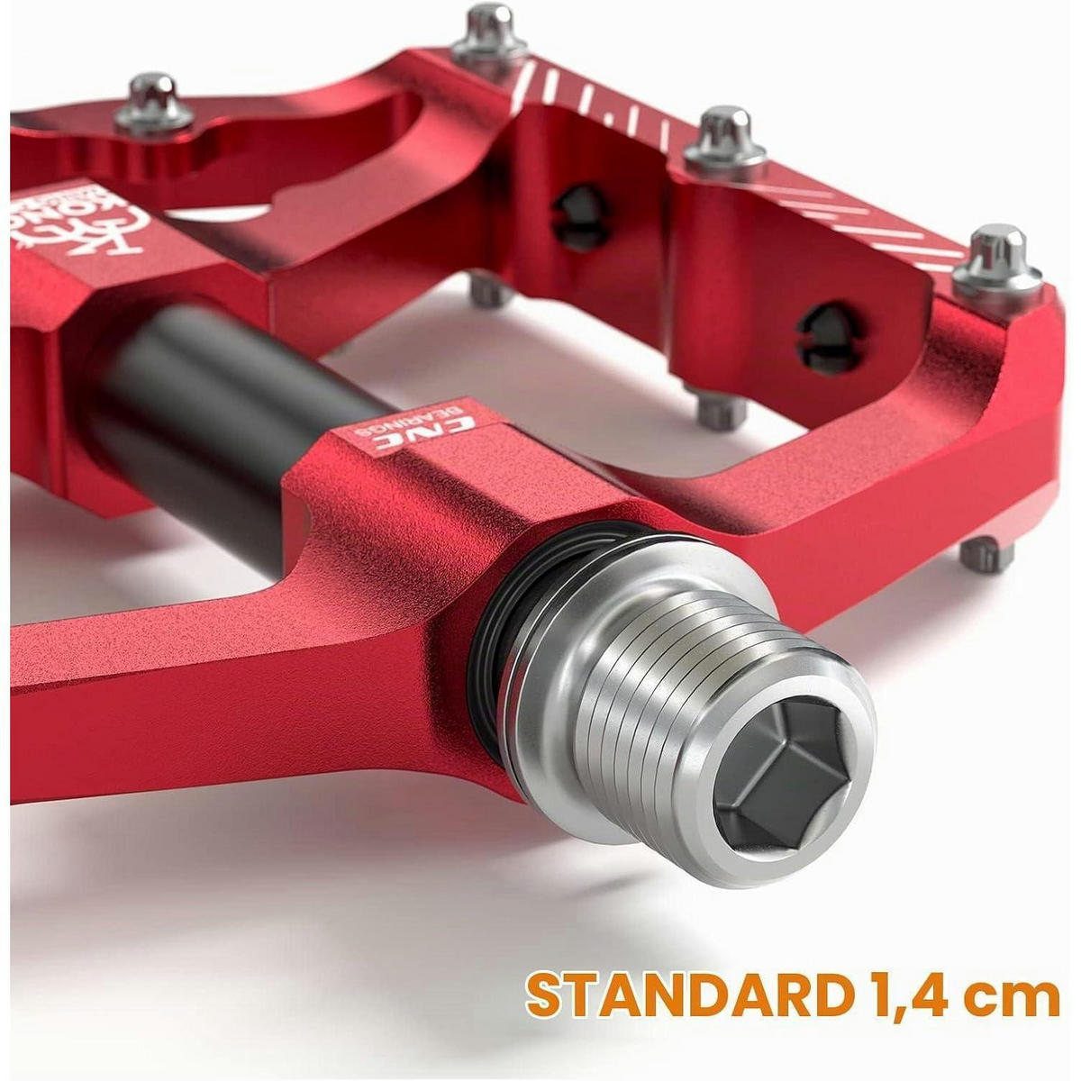 FAHRRADPEDALE Plattformpedale mit Reflektoren Rot - Rot, Metall (9.8/2/11.7cm)
