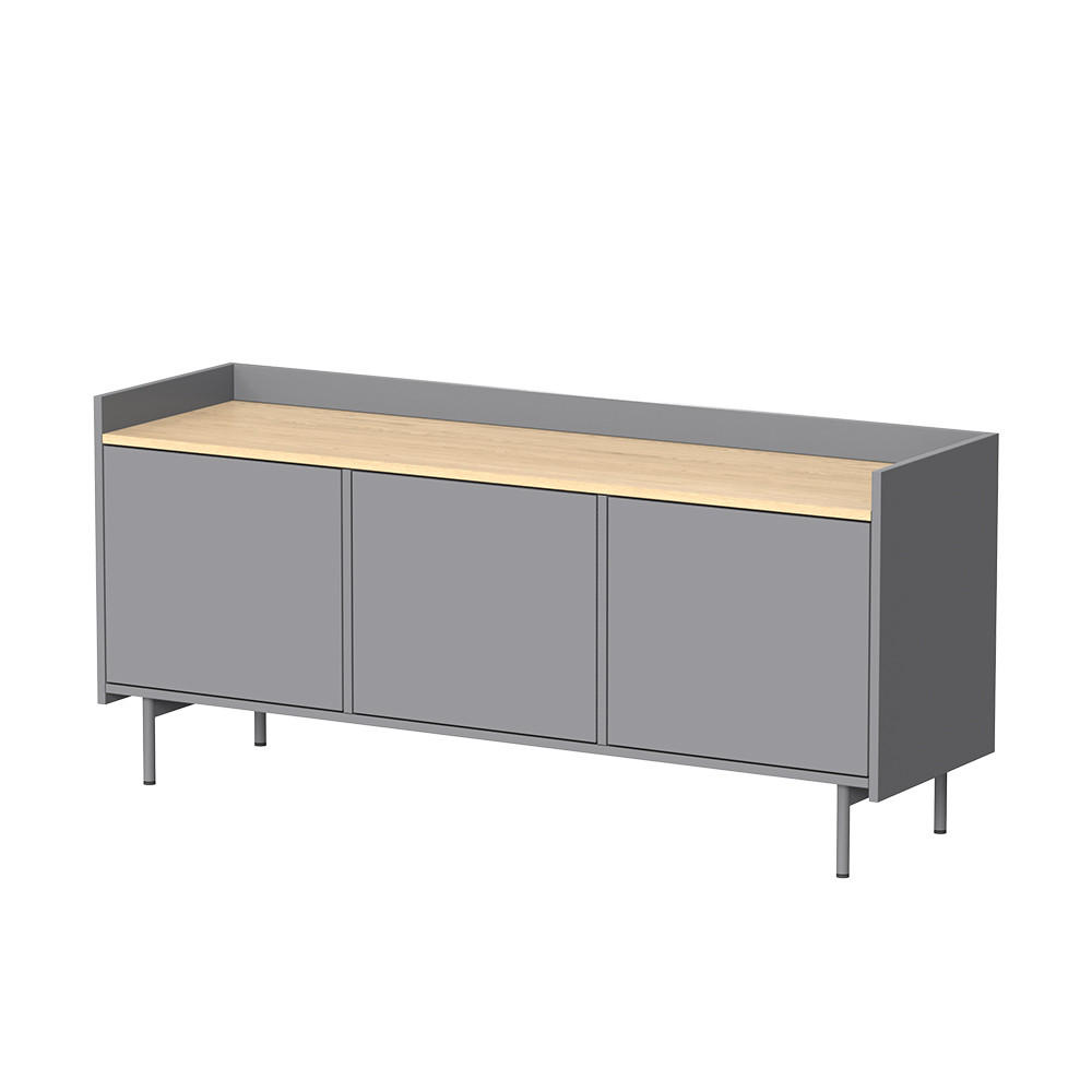 Vicco NÍZKÝ NÁBYTEK POD TELEVIZI Velina Šedá 140 x 63 cm se 3 dveřmi