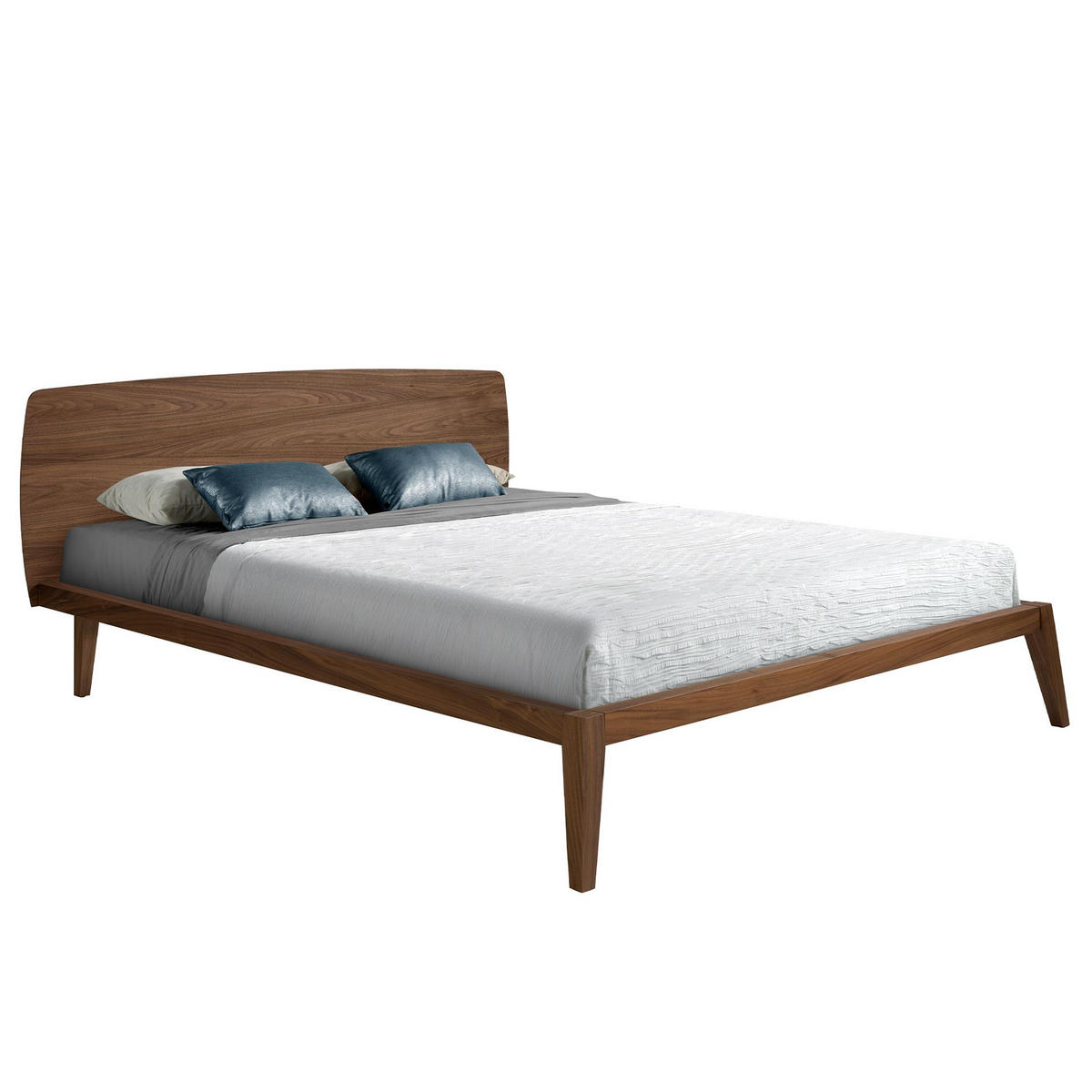 BETT Bett Walnuss 181/210/84 cm - Walnussfarben, Holz - ANGEL CERDA