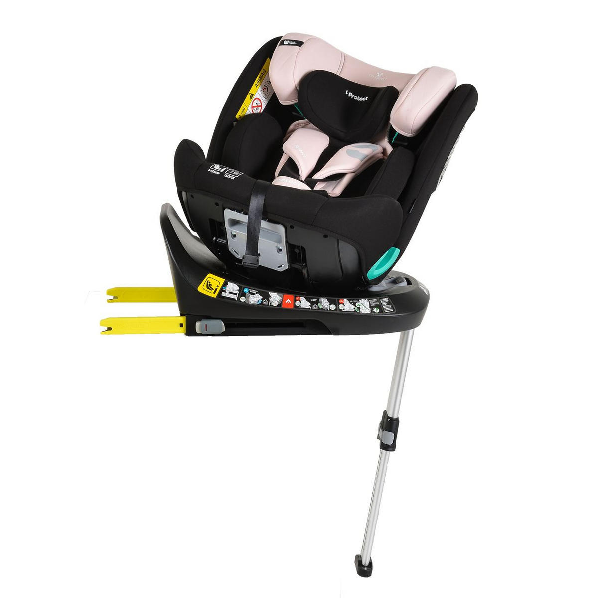 KINDERSITZ i-Protect i-Size rosa (40-150cm) Gruppe 0+/1/2/3 Stützfuß Isofix - Rosa, Kunststoff (45/60/53cm) - Cangaroo