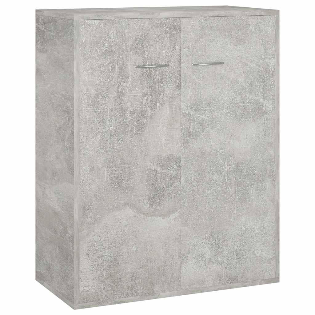 SIDEBOARD mit 2 Türen 60/30/75 cm aus Holzwerkstoff Betongrau - Hellgrau/Grau, Holz/Metall (60/75/30cm) - vidaXL
