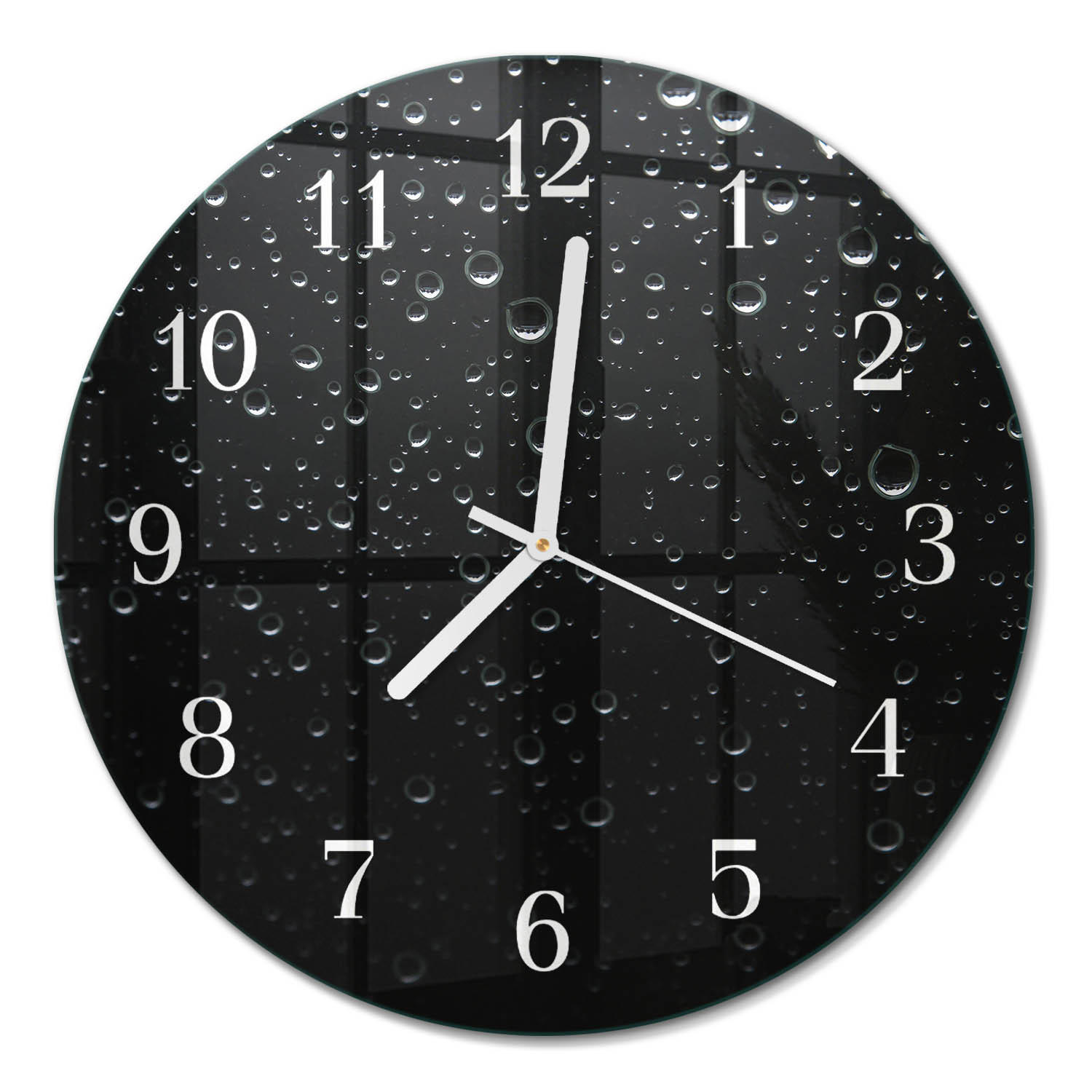 WANDUHR fi30 cm - Tropfen - Schwarz, Glas (30/30/0.4cm) - TULUP