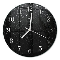 WANDUHR fi30 cm - Tropfen - Schwarz, Glas (30/30/0.4cm) - TULUP