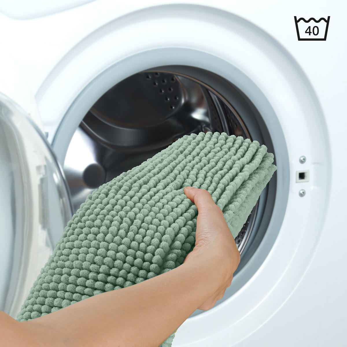 BADEMATTE Hochflor Chenille, 70x120 cm, Mintgrün - Mintgrün, Textil (70/120cm) - Blumtal