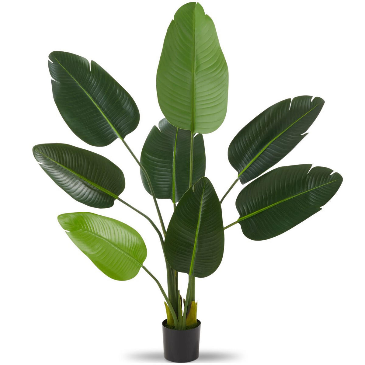 KÜNSTLICHER-PARADIESVOGELBAUM Tropic,stabiler Kunststoff-Blumentopf,grün - Grün, Kunststoff (120cm) - tectake