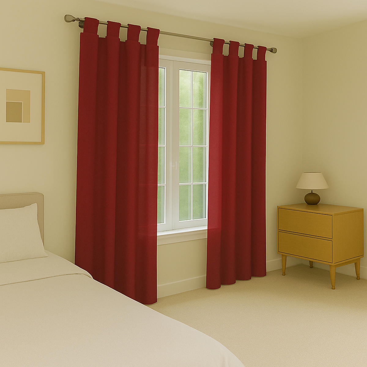 SCHLAUFENSCHAL blickdicht 140x225 cm Rot 2er-Pack - Rot, Textil (140/225cm)