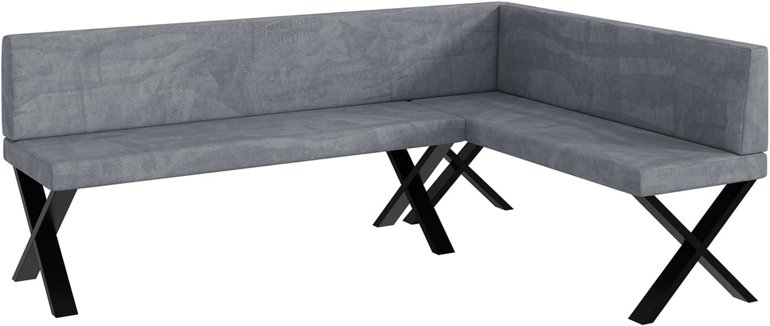 ECKBANK TONI_X - Grau, Textil (142/196cm) - Meblini