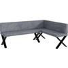 ECKBANK TONI_X - Grau, Textil (142/196cm) - Meblini