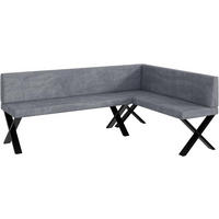 ECKBANK TONI_X - Grau, Textil (142/196cm) - Meblini