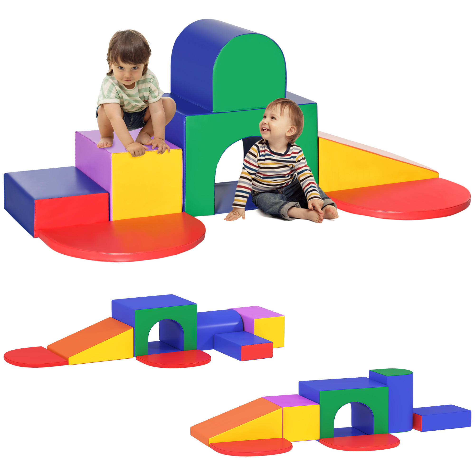 MOTORIKSPIEL DE-18181 7-teilig, Kletterspielzeug Bunt - Multicolor, Kunststoff (130/40/170cm) - ComfortXL