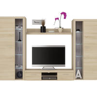 WOHNWAND OKTAWIA XL - Sonoma Eiche, Holzwerkstoff (300/190/40cm) - Meblini