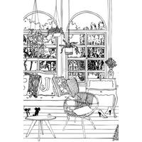 FOTOTAPETE Wohnzimmerzeichnung 186 x 279 cm - Schwarz, Papier (186/279cm) - ESTAhome
