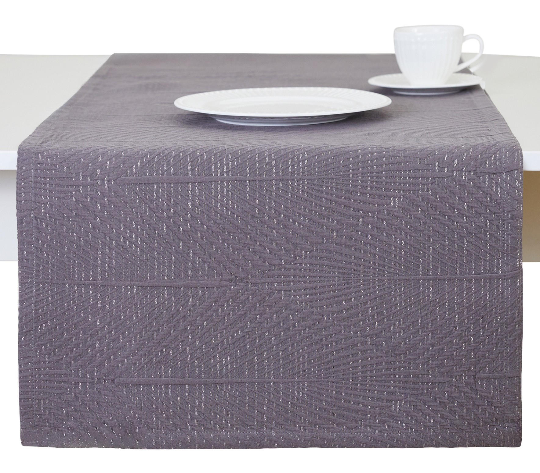 TISCHLÄUFER Mileja - Dunkelgrau, Textil (160/40/1cm) - home&you