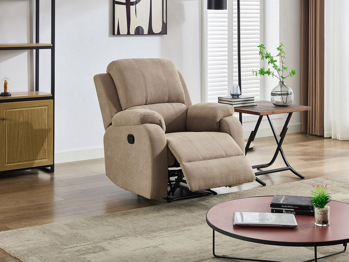 RELAXSESSEL - 1 Person - stoff - taupe Brody - Taupe, Textil (87/99/98cm) - Vente-Unique