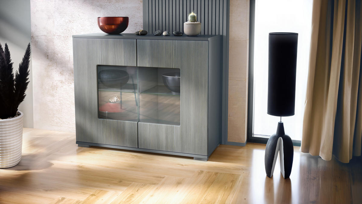 KOMMODE Grömitz Avola-Anthrazit - Anthrazit, Holzwerkstoff (92.5/75.5/35cm) - Vladon