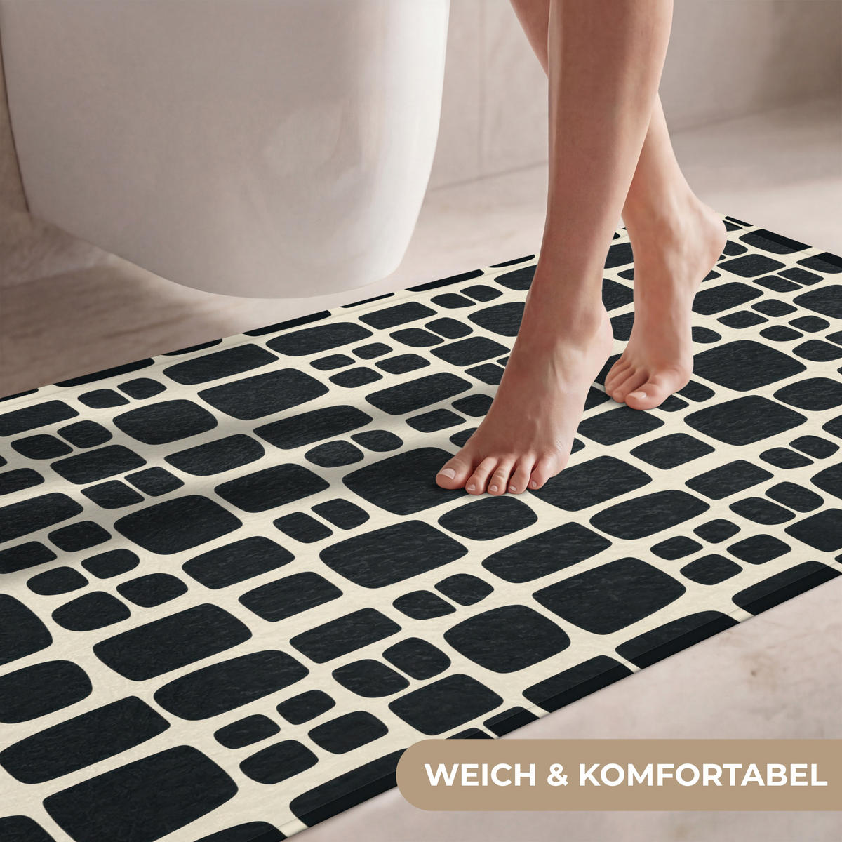 WC PŘEDLOŽKA Moderní - organické - černé 120x60 cm - antracitová, textil/plast (120/1cm) - OnlyWow