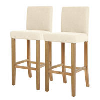 BARSTUHL - 2er-Set - Weiß, Holz/Textil (43/109/54cm) - home24