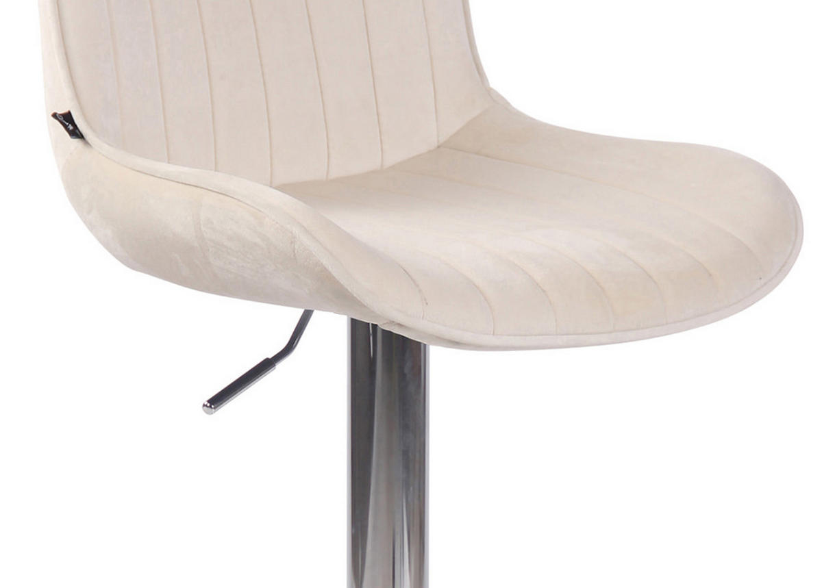BARHOCKER 2er Set Lentos Samt chrom creme - Chromfarben/Naturfarben, Textil/Metall (50/108/50cm) - TPFLiving