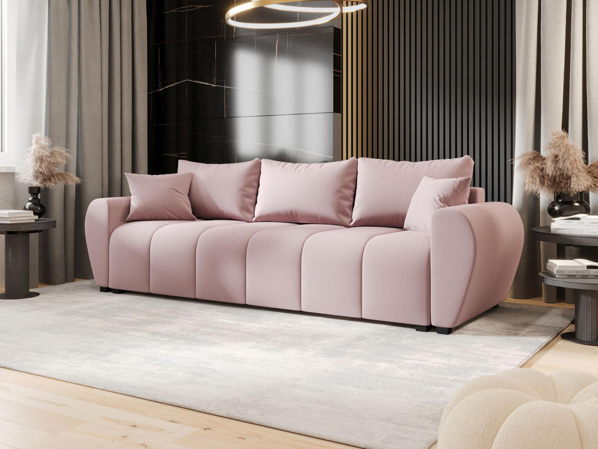 SOFA MOLISA mit Schlaffunktion COSMIC 14 mit Stauraum - Pink, Textil (86/82/246cm) - Bedante