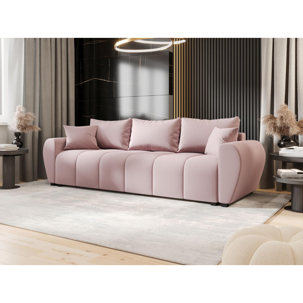 Thumbnail - Bedante Sofa, Pink, Textil, 86x82x246 cm, Oeko-Tex® Standard 100, Wohnzimmer, Sofas & Couches, Schlafsofas