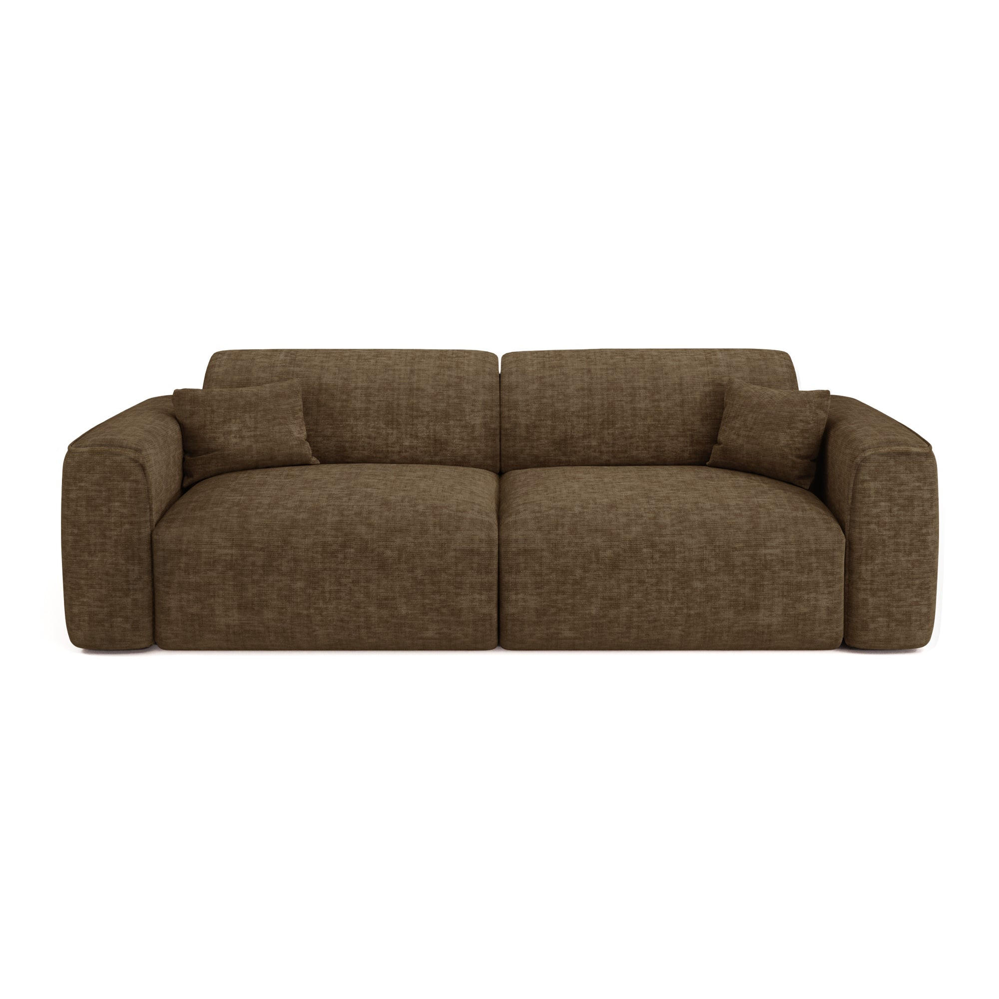 SCHLAFSOFA GERADE Texturierter Samt Espresso-Braun 240cm - Dunkelbraun/Braun, Textil (240/73/97cm) - Sia Home