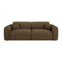 SCHLAFSOFA GERADE Texturierter Samt Espresso-Braun 240cm - Dunkelbraun/Braun, Textil (240/73/97cm) - Sia Home