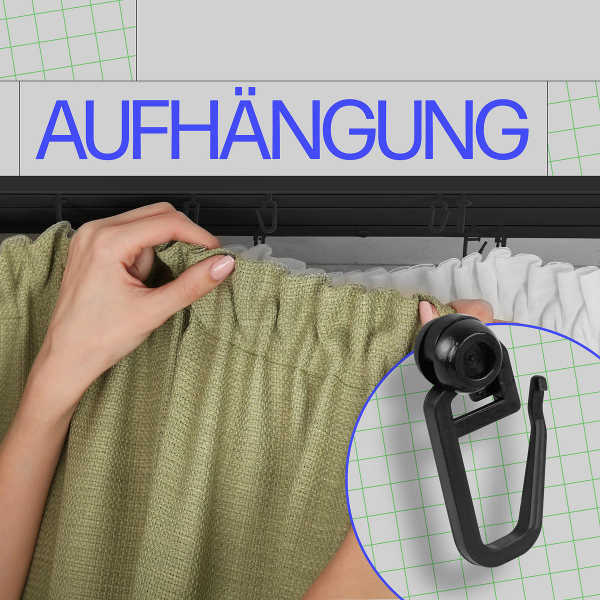 GARDINENSCHIENE inkl. Rundbögen 480cm (4x120cm) 2-läufig - Schwarz, Kunststoff (10/1.8/480cm)