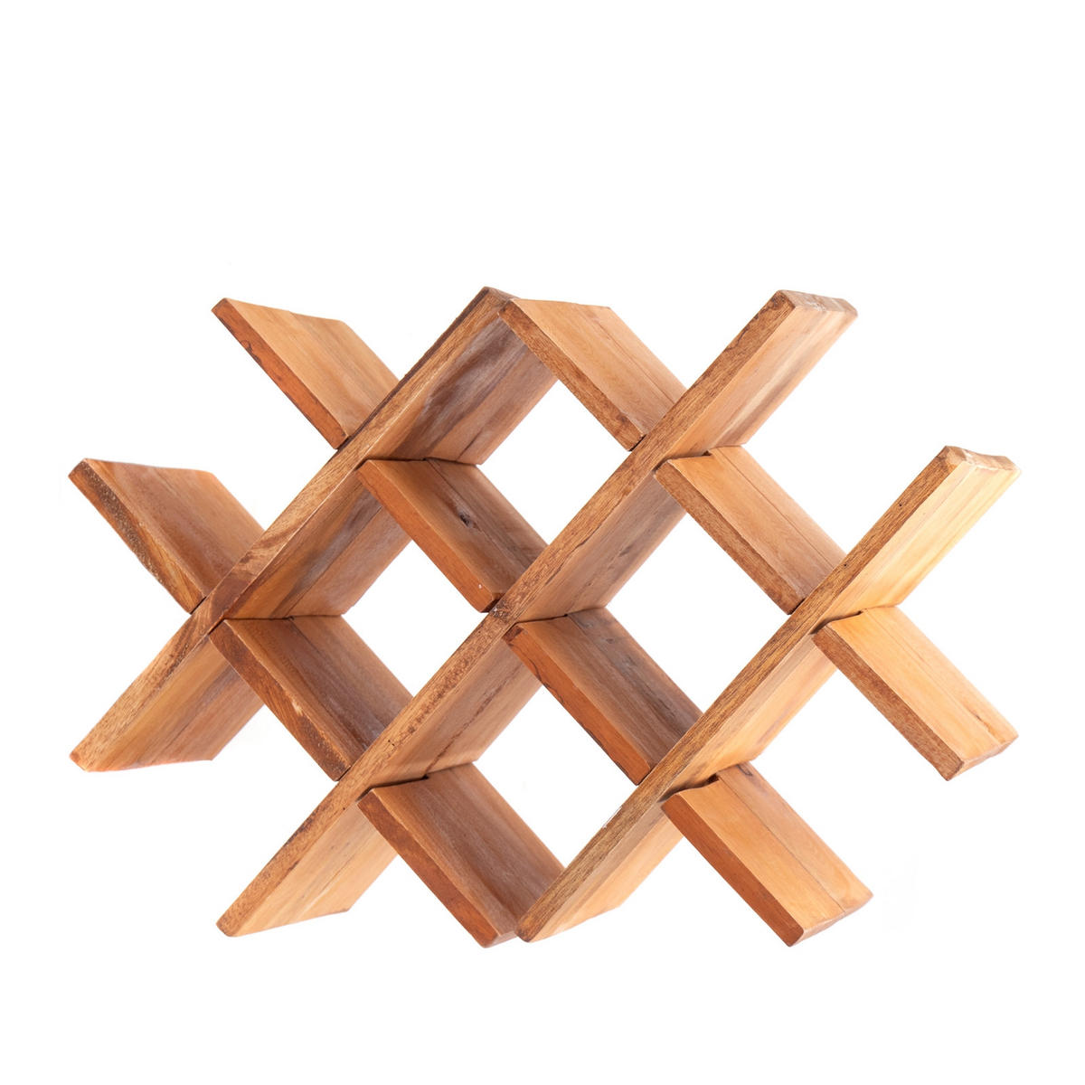 FLASCHENREGAL Stuck 52cm, Mahagoni Massivholz naturfarben - Naturfarben, Holz (52/32/19.5cm) - CREEDWOOD