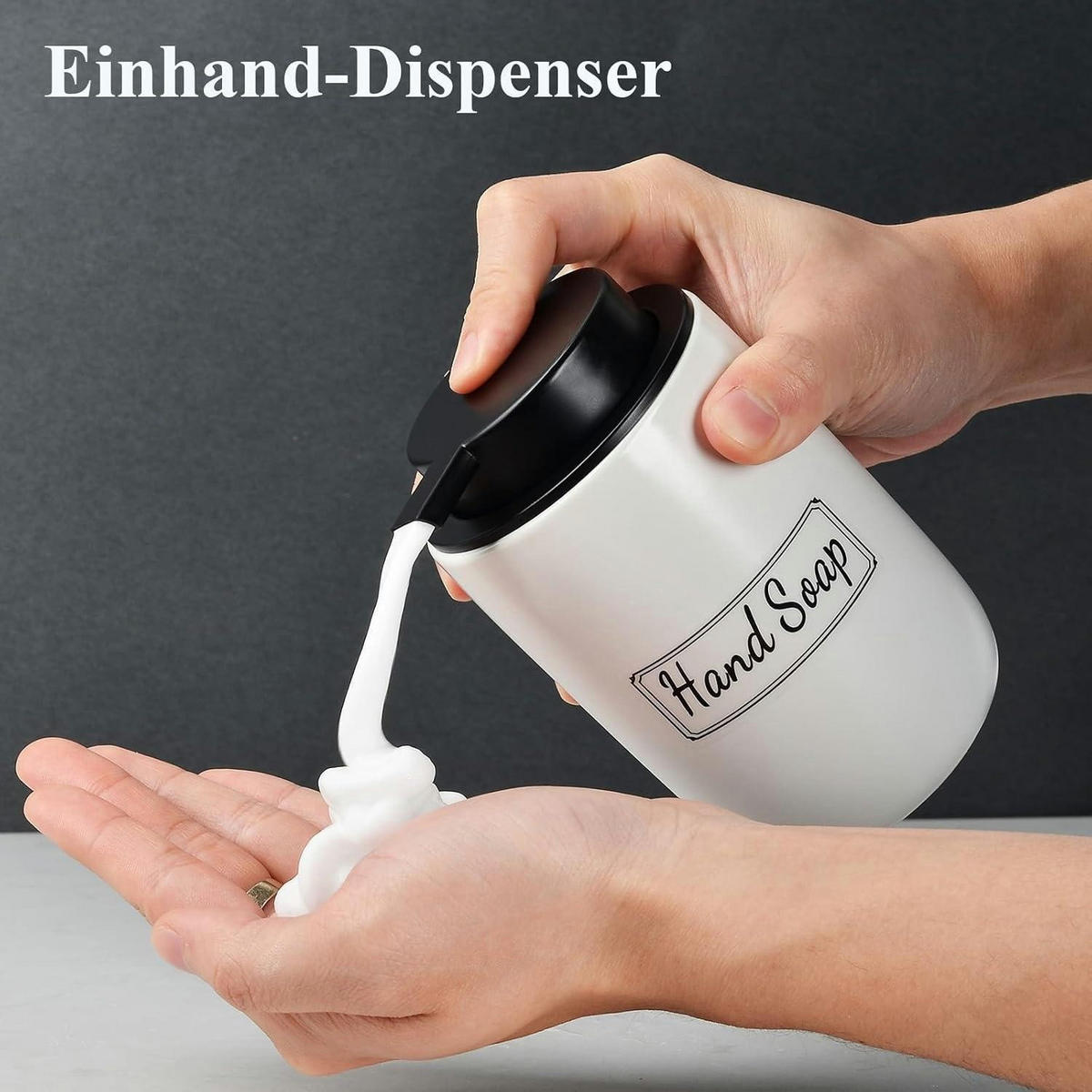 SEIFENSPENDER Keramik Weiß 350 ml - Weiß, Keramik (8/14/8cm)