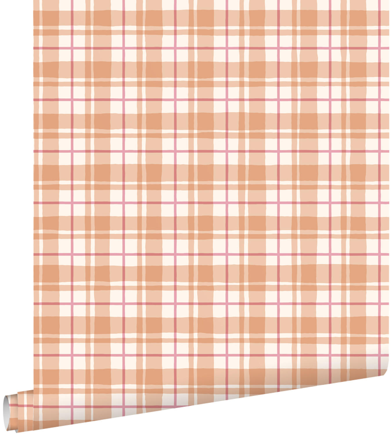 TAPETE Karomuster 50 x 900 cm - Orange, Papier (50/900cm) - ESTAhome