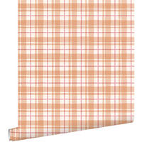 TAPETE Karomuster 50 x 900 cm - Orange, Papier (50/900cm) - ESTAhome