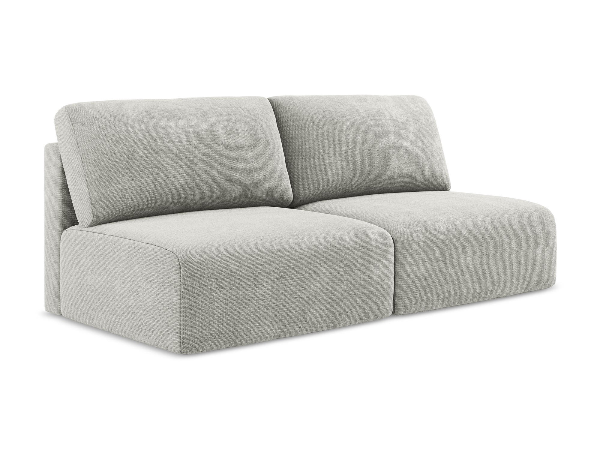 3-SITZER SOFA mit Schlaffunktion Chenille Stoff Grau - Hellgrau/Schwarz, Kunststoff/Textil (216/79/102cm) - Makamii